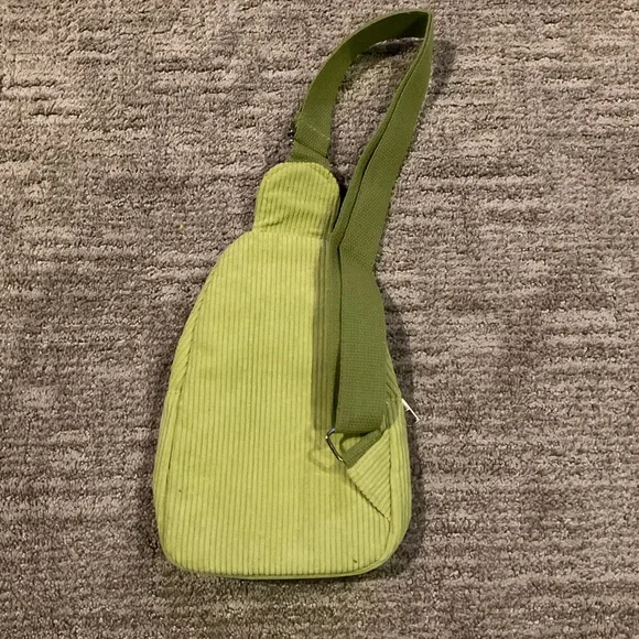 Lime Green Corduroy Sling Bag (nwot) - Picture 2 of 2